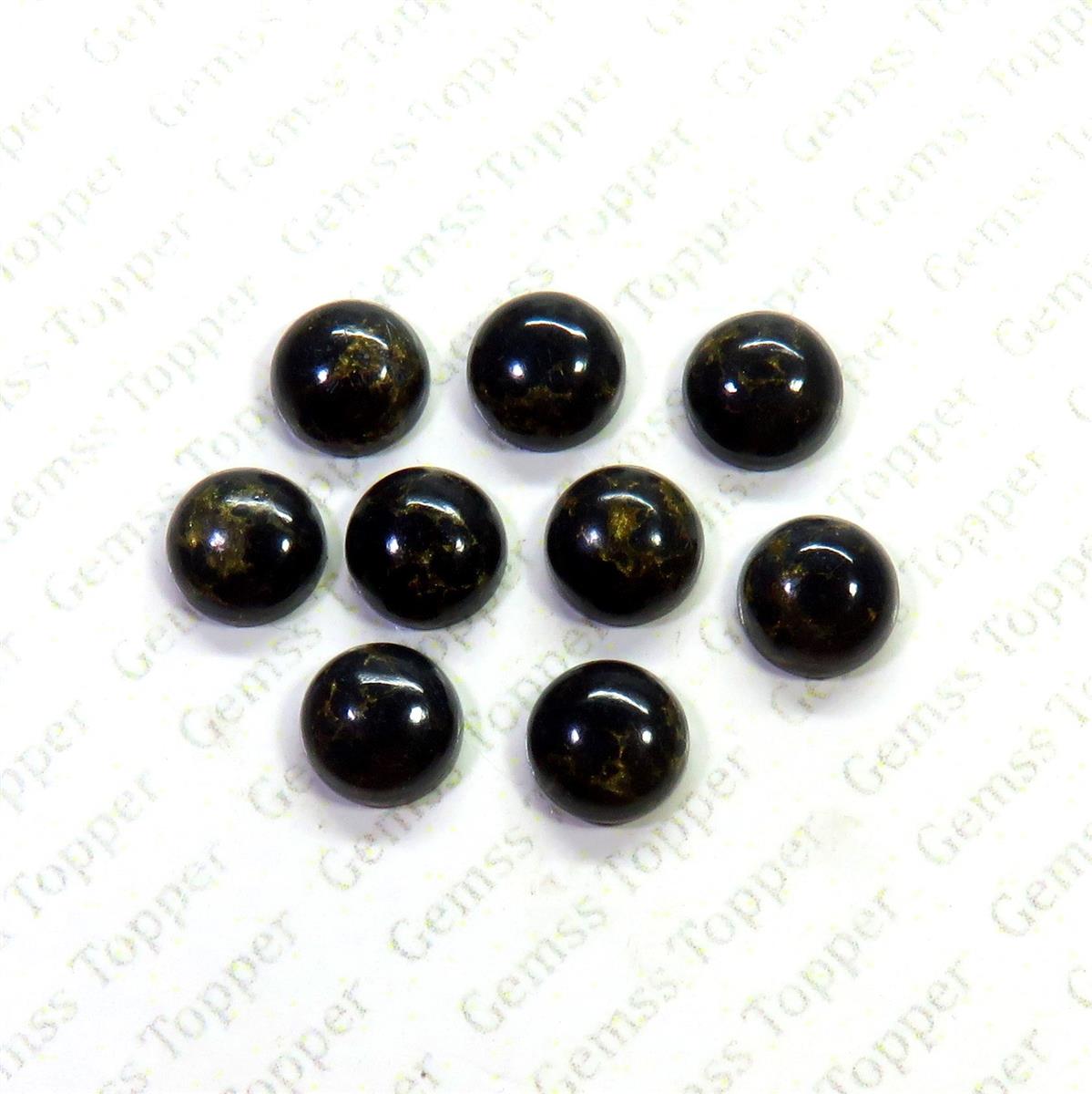 Black Mohave Turquoise 8x8 mm Round Cabochon